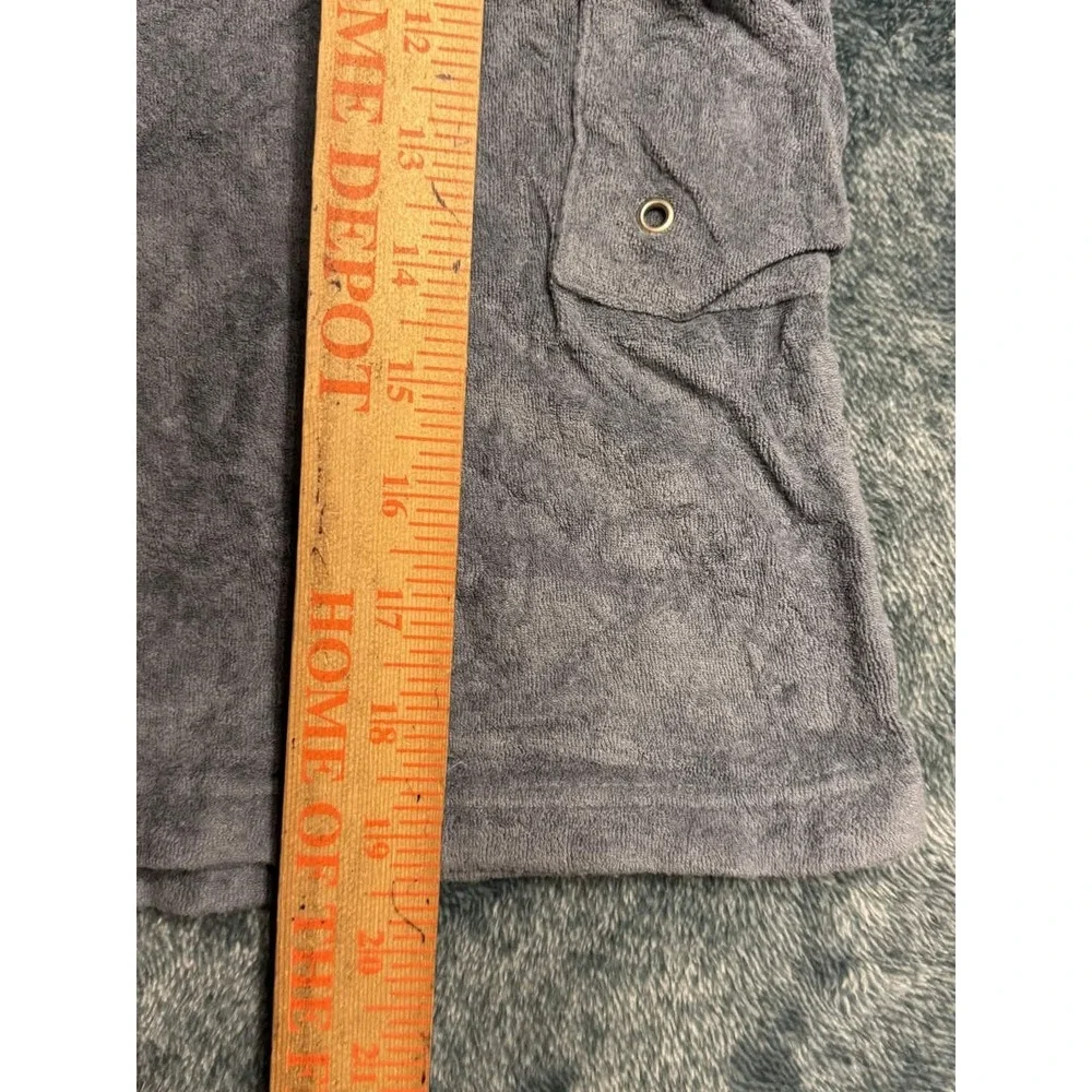 Nautica Terry Cloth Shorts Men XL Blue Gray Bamboo Blend Cargo Drawstring